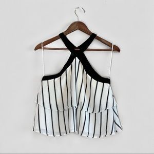 GIANNI BINI STRIPED BLCK & WHITE BLOUSE